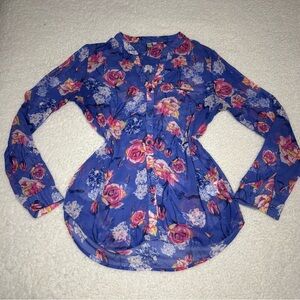 KUT from the Kloth Women Blue Jasmine Floral Chiffon Blouse